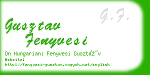 gusztav fenyvesi business card